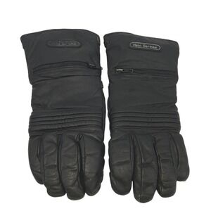 Hein Gericke Motorcycle Gloves Mens Large Long Vintage Black Leather Wind Cover